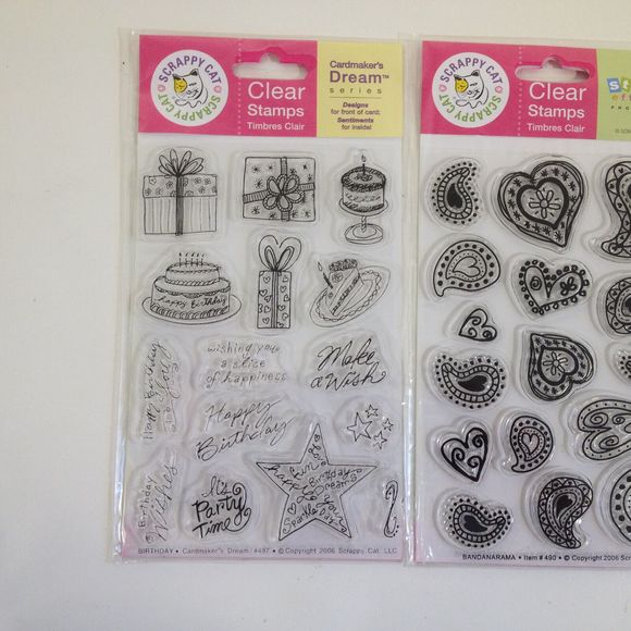 (3) Scrappy Cat Clear Stamp Sets Birthday Bandanarama Sunny Days Cardmakers - Picture 10 of 12
